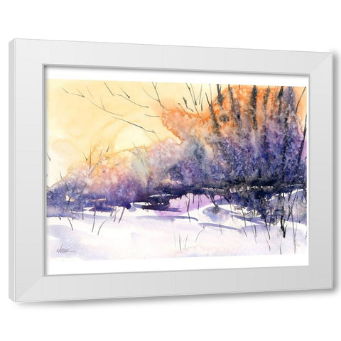Frost Bite White Modern Wood Framed Art Print by Randy Noble Fine Art