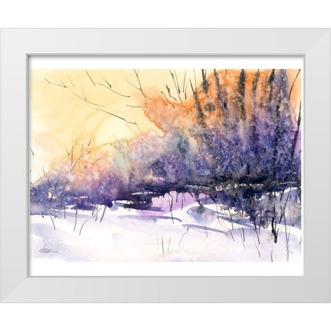 Frost Bite White Modern Wood Framed Art Print by Randy Noble Fine Art