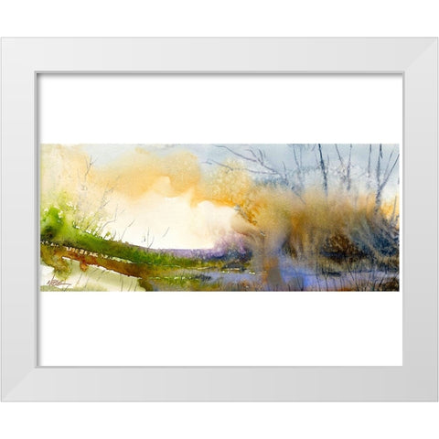 Morning Fog White Modern Wood Framed Art Print by Randy Noble Fine Art