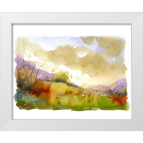 Purple Mountains White Modern Wood Framed Art Print by Randy Noble Fine Art