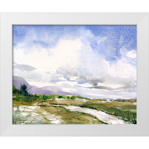 Sand Path White Modern Wood Framed Art Print by Randy Noble Fine Art