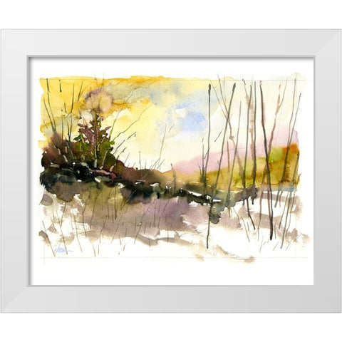 Winter Glow White Modern Wood Framed Art Print by Randy Noble Fine Art
