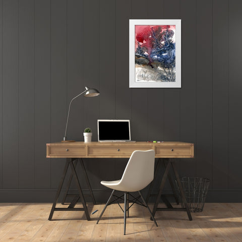 Storm Of Red White Modern Wood Framed Art Print by Randy Noble Fine Art