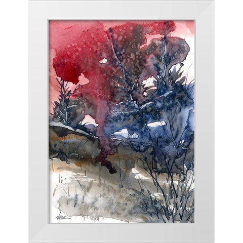 Storm Of Red White Modern Wood Framed Art Print by Randy Noble Fine Art