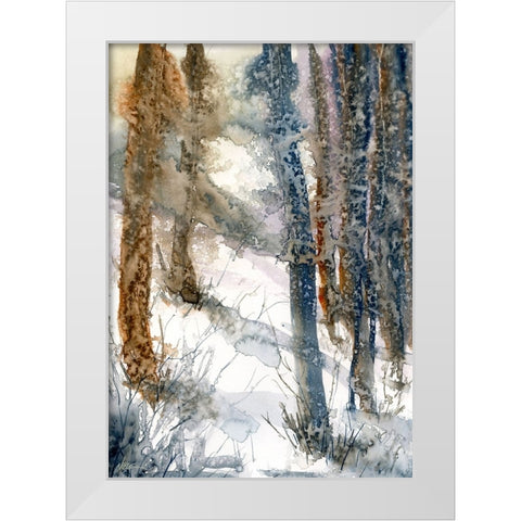 Forest Snow White Modern Wood Framed Art Print by Randy Noble Fine Art