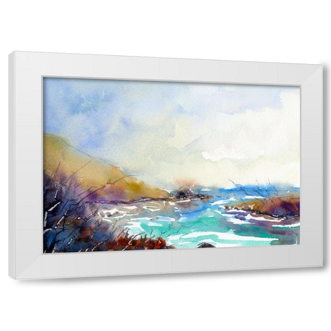 Found Beach White Modern Wood Framed Art Print by Randy Noble Fine Art