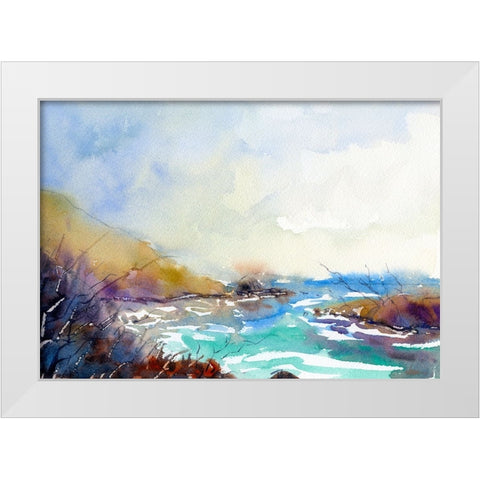 Found Beach White Modern Wood Framed Art Print by Randy Noble Fine Art