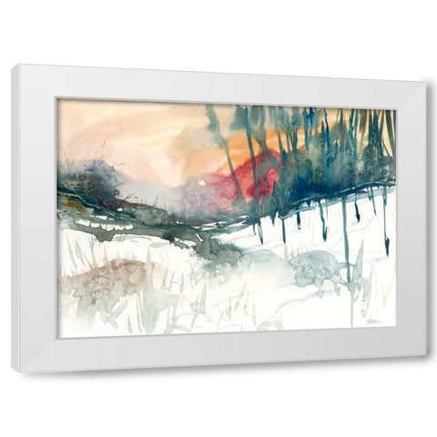 Ski Country White Modern Wood Framed Art Print by Randy Noble Fine Art