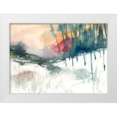 Ski Country White Modern Wood Framed Art Print by Randy Noble Fine Art