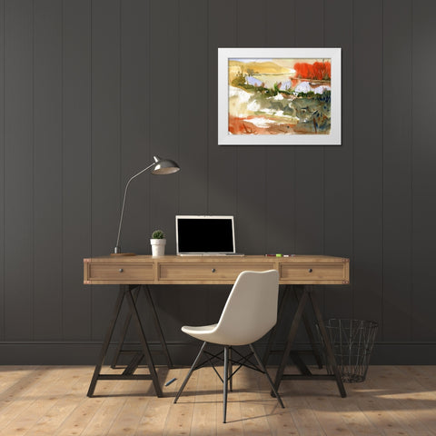 Sunrise Lake White Modern Wood Framed Art Print by Randy Noble Fine Art