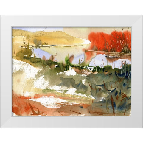 Sunrise Lake White Modern Wood Framed Art Print by Randy Noble Fine Art