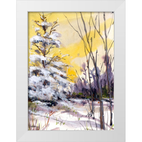Yellow Dawn White Modern Wood Framed Art Print by Randy Noble Fine Art