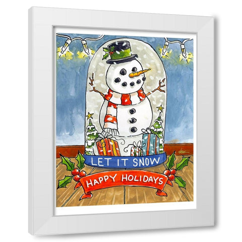 Let It Snow White Modern Wood Framed Art Print by Randy Noble Fine Art