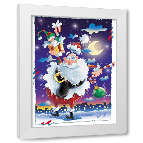 Santas Gift White Modern Wood Framed Art Print by Randy Noble Fine Art