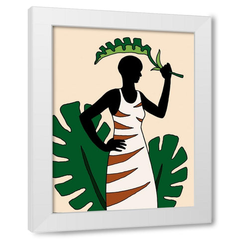 Tropical Beauties 1 White Modern Wood Framed Art Print by Randy Noble Fine Art