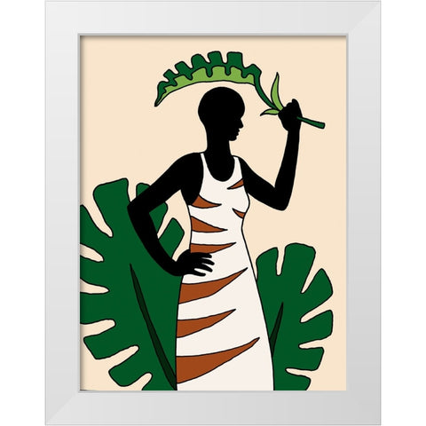Tropical Beauties 1 White Modern Wood Framed Art Print by Randy Noble Fine Art