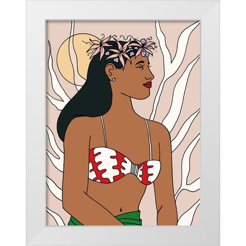 Tropical Beauties 2 White Modern Wood Framed Art Print by Randy Noble Fine Art