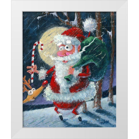Night Delivery White Modern Wood Framed Art Print by Randy Noble Fine Art