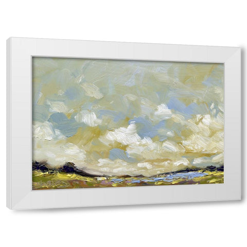 Summer Lake White Modern Wood Framed Art Print by Randy Noble Fine Art