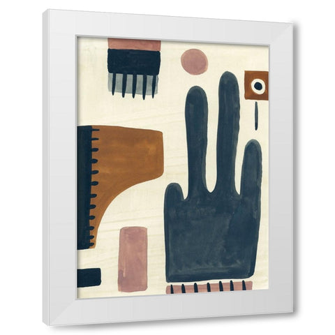 Bohemian Abstract White Modern Wood Framed Art Print by Randy Noble Fine Art