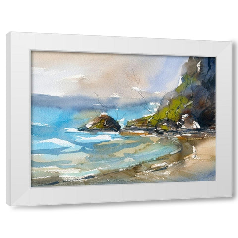 Early Surf White Modern Wood Framed Art Print by Randy Noble Fine Art