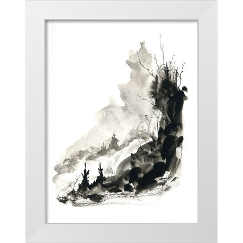 Flowing Water White Modern Wood Framed Art Print by Randy Noble Fine Art