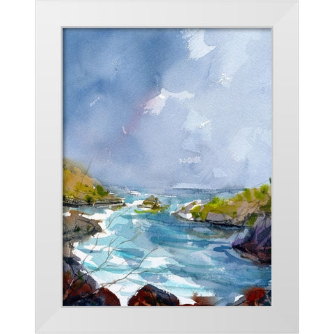 Secret Cove White Modern Wood Framed Art Print by Randy Noble Fine Art