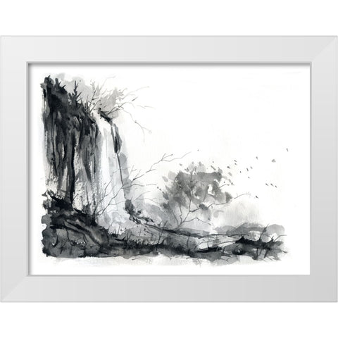 Waterfall White Modern Wood Framed Art Print by Randy Noble Fine Art