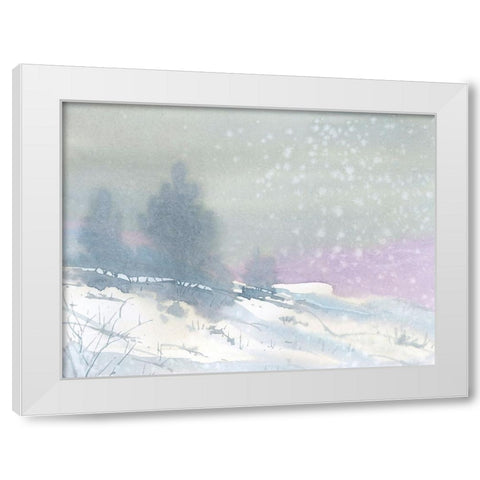 Winter Frost White Modern Wood Framed Art Print by Randy Noble Fine Art