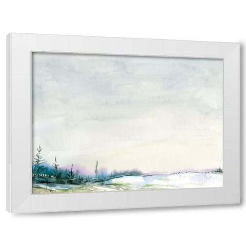 Winter Hike White Modern Wood Framed Art Print by Randy Noble Fine Art