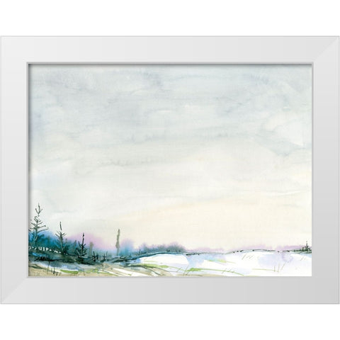 Winter Hike White Modern Wood Framed Art Print by Randy Noble Fine Art