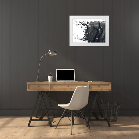 Chaos White Modern Wood Framed Art Print by Randy Noble Fine Art