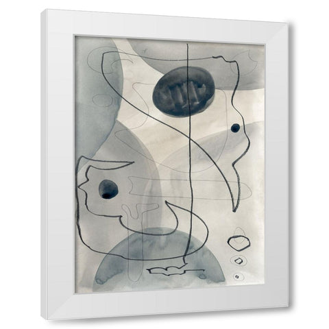 Limitless Line White Modern Wood Framed Art Print by Randy Noble Fine Art