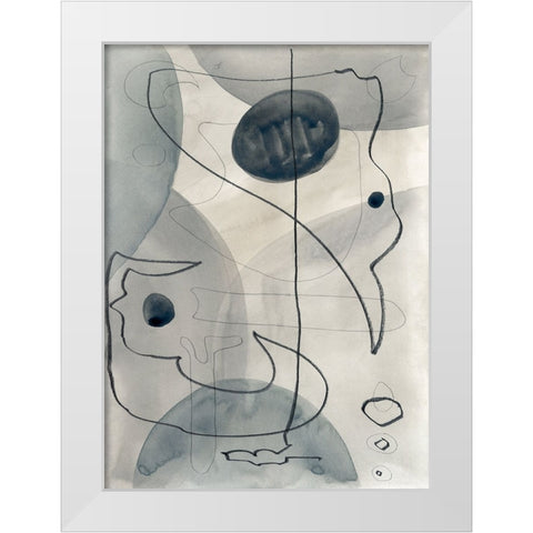 Limitless Line White Modern Wood Framed Art Print by Randy Noble Fine Art