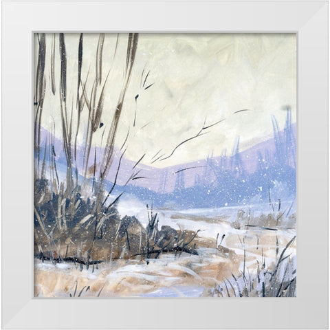 Snow Bliss White Modern Wood Framed Art Print by Randy Noble Fine Art
