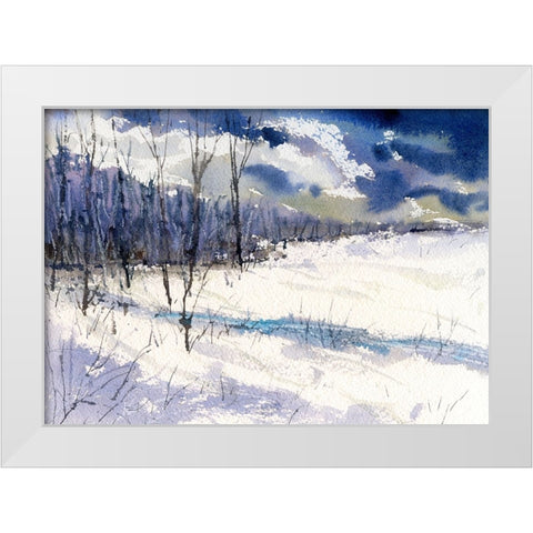 Back Trail White Modern Wood Framed Art Print by Randy Noble Fine Art