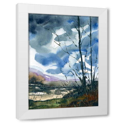 Quail Run White Modern Wood Framed Art Print by Randy Noble Fine Art