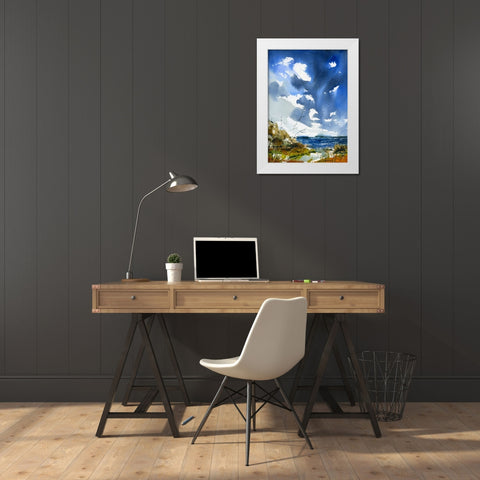 Trail To Surf White Modern Wood Framed Art Print by Randy Noble Fine Art