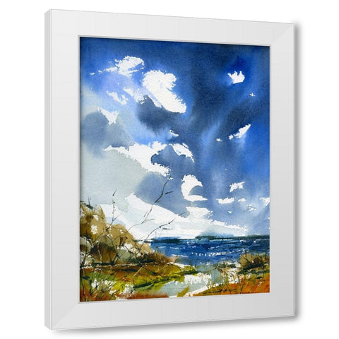Trail To Surf White Modern Wood Framed Art Print by Randy Noble Fine Art