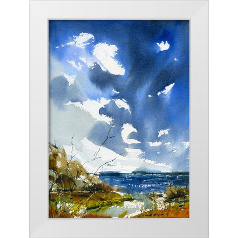 Trail To Surf White Modern Wood Framed Art Print by Randy Noble Fine Art