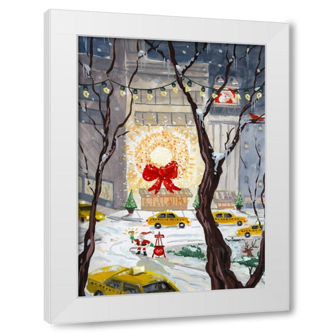 City Holiday White Modern Wood Framed Art Print by Randy Noble Fine Art