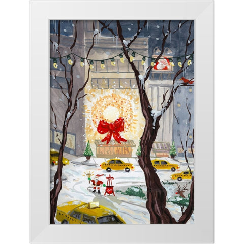 City Holiday White Modern Wood Framed Art Print by Randy Noble Fine Art