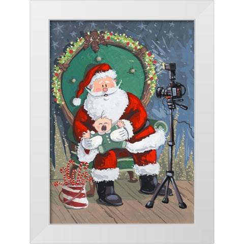 First Visit White Modern Wood Framed Art Print by Randy Noble Fine Art