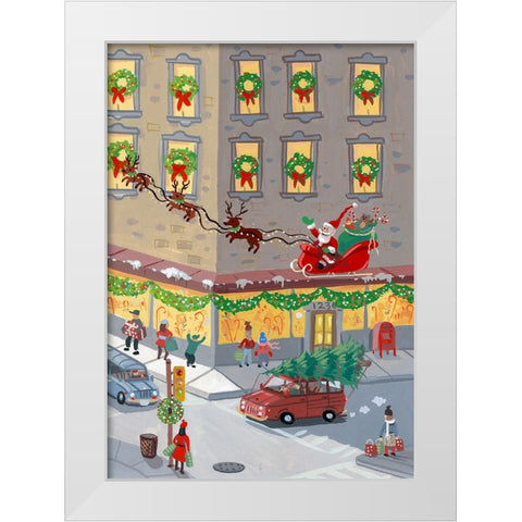 Holiday Shops White Modern Wood Framed Art Print by Randy Noble Fine Art