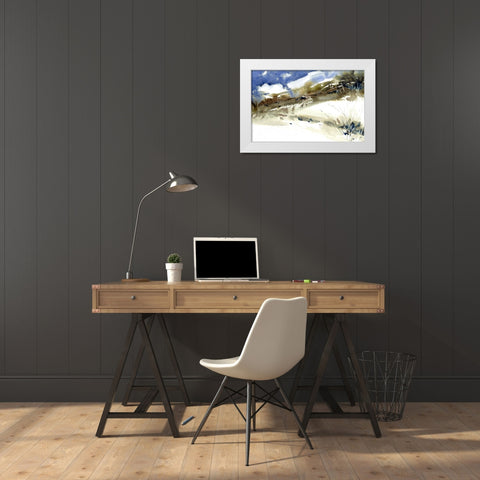 Rain Dance White Modern Wood Framed Art Print by Randy Noble Fine Art