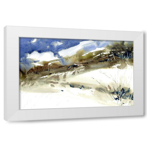 Rain Dance White Modern Wood Framed Art Print by Randy Noble Fine Art