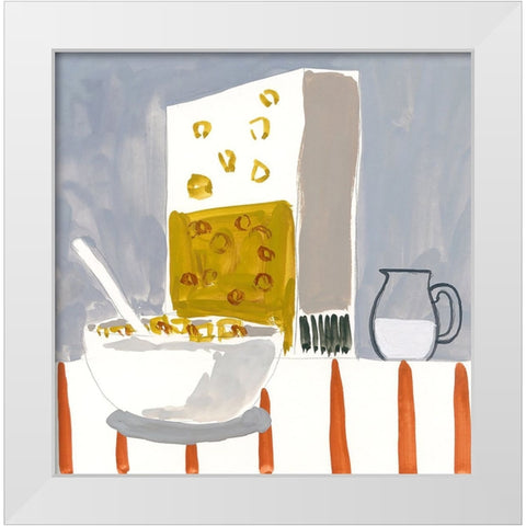 Breakfast White Modern Wood Framed Art Print by Randy Noble Fine Art