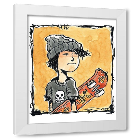 Skate Park White Modern Wood Framed Art Print by Randy Noble Fine Art