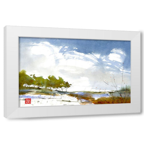 Tree Ridge White Modern Wood Framed Art Print by Randy Noble Fine Art