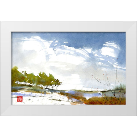 Tree Ridge White Modern Wood Framed Art Print by Randy Noble Fine Art